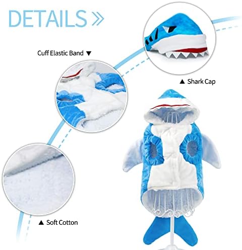 NACOCO Pet Shark Costume Clothes, Cute Christmas Dog Apparel Outfit for Large Dogs, Fall and Winter (Blue, 3XL) - Image 5