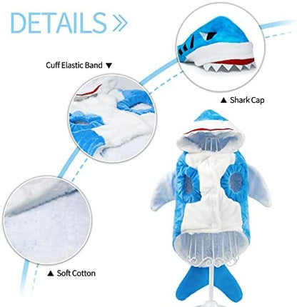 NACOCO Pet Shark Costume Clothes, Cute Christmas Dog Apparel Outfit for Large Dogs, Fall and Winter (Blue, 3XL) - Image 5