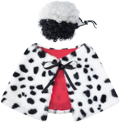 Dog Halloween Deville Costume Dalmatian Cosplay Witch Cloak + Wigs (X-Large) by PROMOTED+TO+BIG+SISTER