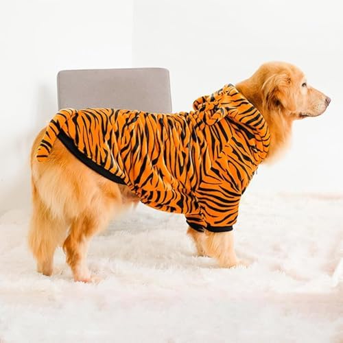 HOTUMN Large Dog Tiger Costumes - Halloween Dog Cosplay Costume Pet Warm Thick Clothes and Cute Hoodie Winter Coat for Medium Large Dogs(Tiger,5X-Large) - Image 5