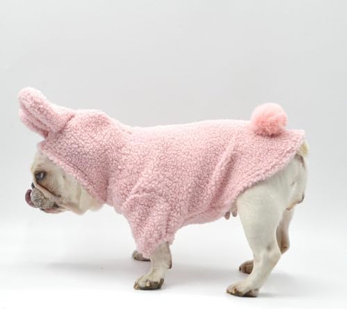 Adorable Plush Bunny Pet Costume - Soft & Warm with Removable Pom-Pom Tail – Perfect for Easter, Halloween, and Everyday Wear (Pink & Blue) - Image 4
