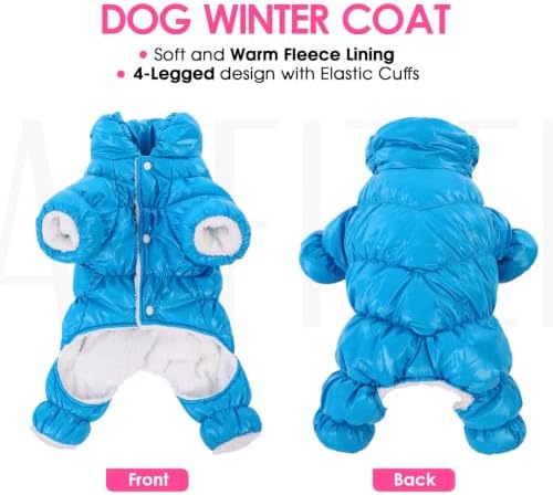 AOFITEE Small Dog Coat Waterproof Dog Winter Jacket Fullbody Dogs Snowsuit - Image 3