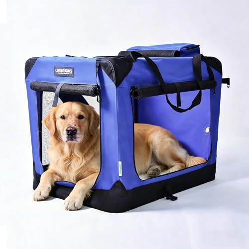 JESPET 3 Door Portable Collapsible Soft Dog Crate Carrier with Bed