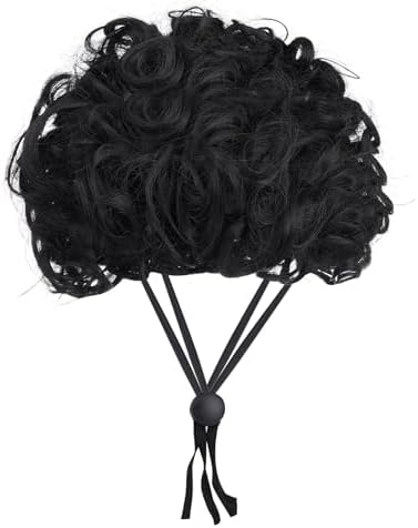 1 Pcs Funny Pets Wigs for Dog, Funny Black Curly Dog Wig Adjustable Pet Wigs for Halloween Pet Costume Accessories for Halloween, Christmas, Parties, Festivals Cosplay by Yymobt