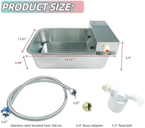 Stainless Steel Automatic Pet Water Bowl with Removable Filter