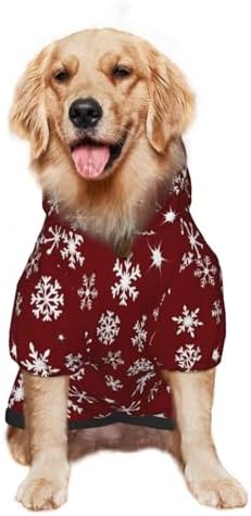 Christmas Costume for Dogs Snowflakes Hoodie Winter Christmas Cosplay Clothes Sweaters Outfits Pullover Pets' Sweatshirt Hoodies with Pocket for Medium Large Dogs-M - Image 7