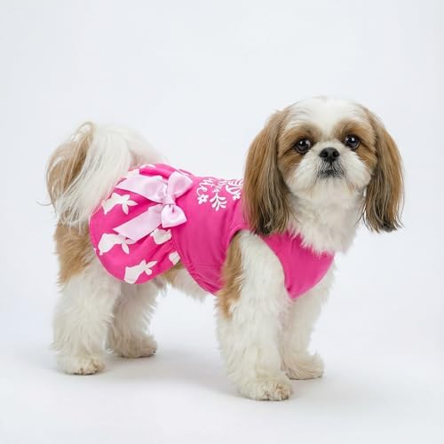 Fitwarm Eggstra Cute Dog Easter Outfit, Bunny Dog Dress, Holiday Dog Clothes for Small Dogs Gril, Pet Cat Clothing, Hot Pink, XS - Image 5