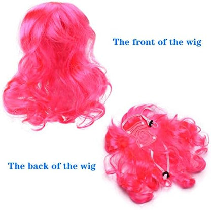 Funny Dog Cat Cosplay Wig, Pet Wigs for Halloween, Christmas, Parties, Festivals, Dog Wigs for Small Medium and Large Dogs（Rose Red Long Curly Hair） - Image 7