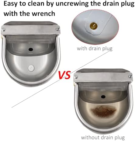 Automatic Dog Water Bowl Dispenser Large Pet Waterer Feeder Stainless-Steel