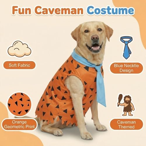 Halloween Small Large Dog Caveman Costume Stone Age Outfit,4XL - Image 5