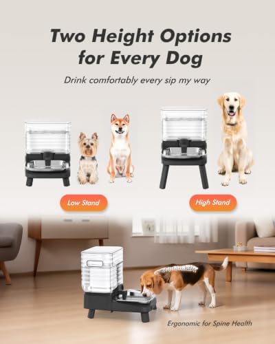 Water Bowl Dispenser for Medium & Small Dogs with Patent Faucet, 3.2 Gallon