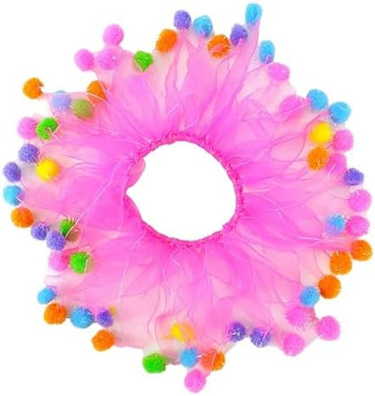 Elegant little tail 1PC Dog Birthday Costume - Pink Dog Cat Cute Colorful Fluffy Ball Dog with Birthday Patterns Girl Pet Tutu Collar Suit Pet Holiday Costume for Cats Small Medium Dogs - Image 2