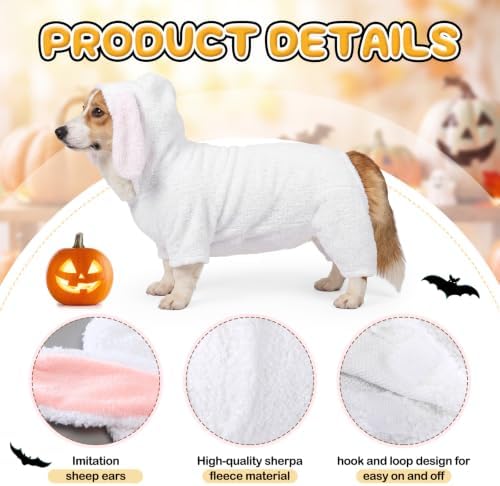 Gilprop Sheep Costume for Dogs, Halloween Lamb Pet Fun Costume, M - Image 3