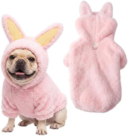 Halloween Pet Costume Bunny Ear Hoodie Pullover, Large, Pink by Simgoing