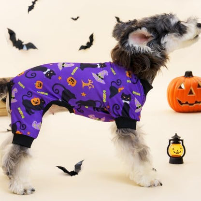 XPUDAC 4 Pack Halloween Dog Pajamas, Funny Ghost Halloween Costumes for Dogs, Soft Strechy Doggy Clothes for Small Medium Dogs Boy Girl, Pet Apparel, 2XL - Image 5