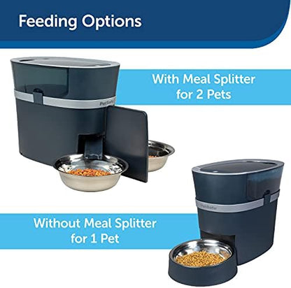 PetSafe Smart Feed Automatic Pet Feeder with 2-Pet Meal Splitter for Cats and Dogs - WiFi App Connected - Programmable Food Dispenser for Multiple Pets - Customize Mealtime - Compatible with Alexa