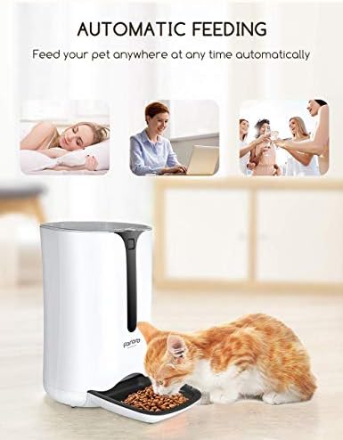 Faroro 7L/30 Cups Automatic Cat Feeder, Cat Food Dispenser with Portion Control, 1-5 Meals Per Day, Dual Power Supply, 10s Voice Recording for Cats and Small Dogs