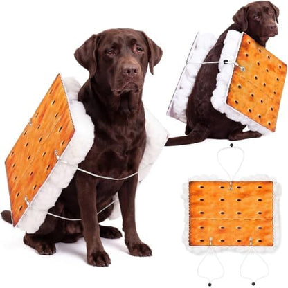 Tallew Dog S'More Costume Pet Marshmallows and Chocolate Costume by Tallew
