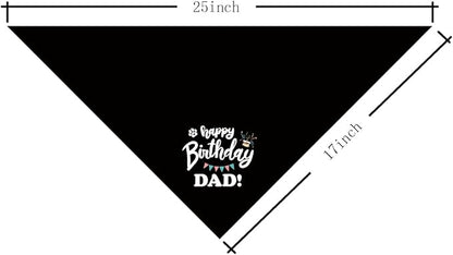 Happy Birthday Dad Dog Bandana, Dad's Gift Dog Bandana, Pet Scarf Accessories, Dogs Bandanas Gift for Small Medium Dogs (D62)