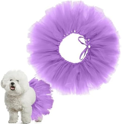 Dog Tutu for Dogs Tulle Skirt Pet Costume, Purple by Locmeo