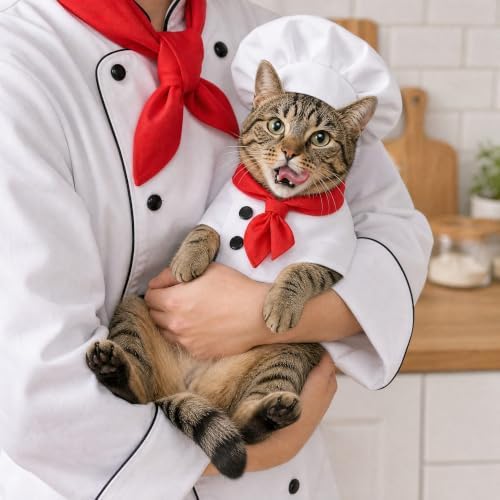 2 Piece Chef Dog Halloween Costume for Small Medium Dogs Cats(Small) - Image 5