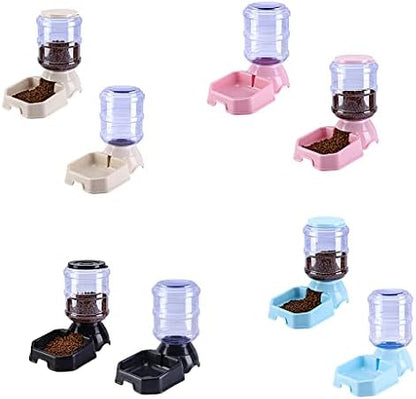 Automatic Waterer Food Feeder 3.8 L Water Dispenser 8 Lbs Auto Feeder Fed for Small Medium and Large Cats Dogs