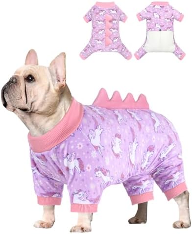CuteBone Dinosaur Costume Dog Pajamas, Stretchy Spandex Crystal Velvet Sleepwear Coat for Small Dogs, Soft & Warm Pet Outfit Clothes for Cold Weather, Cozy Pullover Design COSP11XS by CuteBone