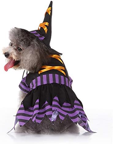 Yoption Dog Cat Witch Dress Costumes with Magic Hat, Small - Image 5