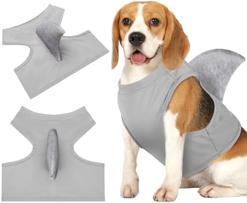 2 Pcs Halloween Dog Shark Costumes Fish Fin Dogs Costume, X-Large by Clysee