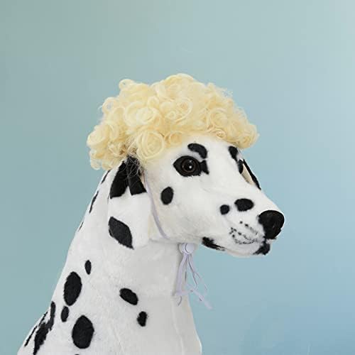 Funny Blonde Curly Dog Wig, Cat Cosplay Wig, Pet Wigs for Halloween, Christmas, Parties, Festivals, Dog Wigs for Small Medium and Large Dogs - Image 3