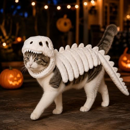 Dog Dinosaur Costume, Soft Plush Halloween Pet Cosplay Costume, Cute Dino Dress Up Apparel for Medium & Large Dogs Cats, Funny Outfit for Holiday Party - Image 5