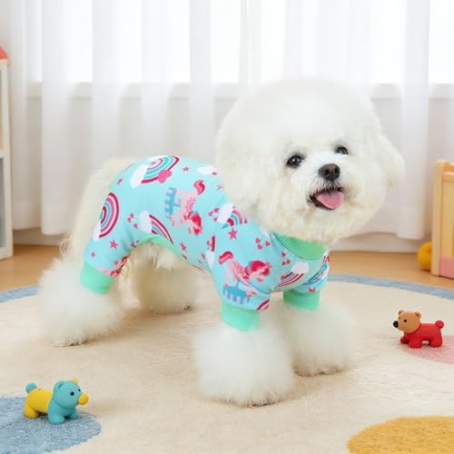 XPUDAC 4 Pack Dog Pajamas Soft Puppy Clothes Onesie for Small Dogs, S - Image 4