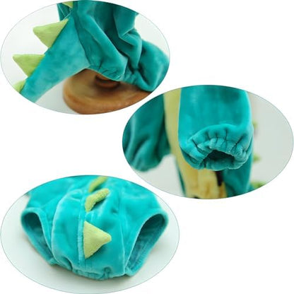 Delifur Dinosaur Dog Halloween Costume Pet Dino Hoodie for Small Dogs Cats (L, Green) - Image 6