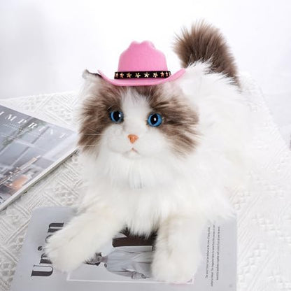 choyaxo Pet Cowboy Costume Cosplay Cap Halloween Costumes for Dogs Cat Pet Party Decoration Mini Cowboy Hat (Pink, Large) - Image 5
