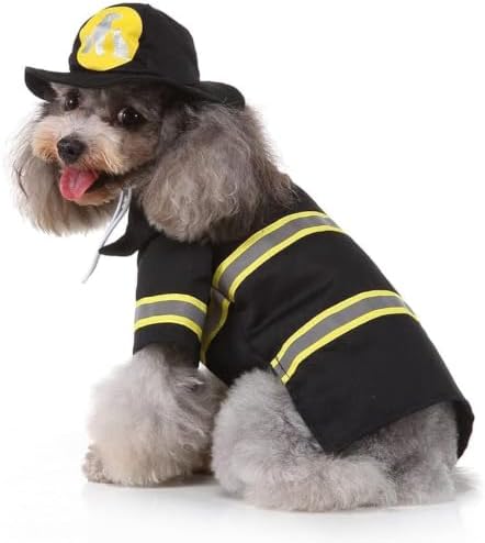 Firefighter Dog Costume Halloween Pet Fireman Halloween Cosplay Costumes by Coppthinktu