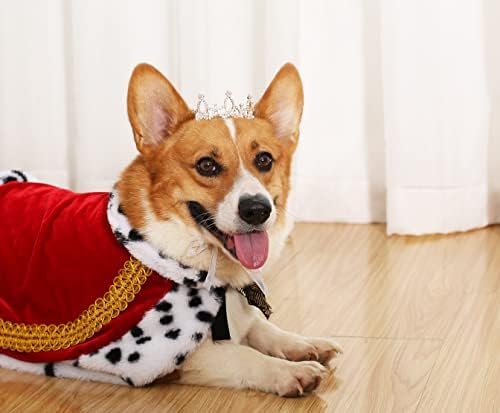 Lovelyshop Pet Series Gold Plated Royal Rhinestone Pearl Full Round Dog/Cat Crown for Rolyal Family Costume Hair Accessories-Medium Size by Lovelyshop