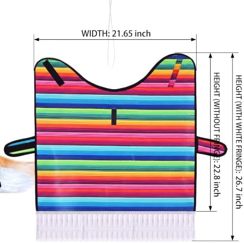 Frienda Dog Sombrero Hat Pet Halloween Poncho Dog Costume Set Mexican Decor - Image 2