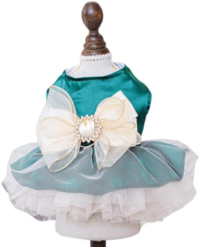 Fashion Sweet Puppy Dog Blingbling Princess Skirt Pet Dog Lace Cake Camisole Tutu Dress H-Dark Green L by MaruPetyourkidsfriends
