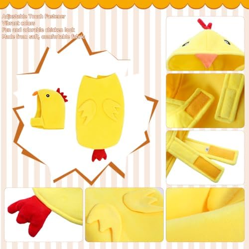 Yoption Halloween Dog Yellow Chick Costume, Warm Pet Hoodie Outfit, Large - Image 3
