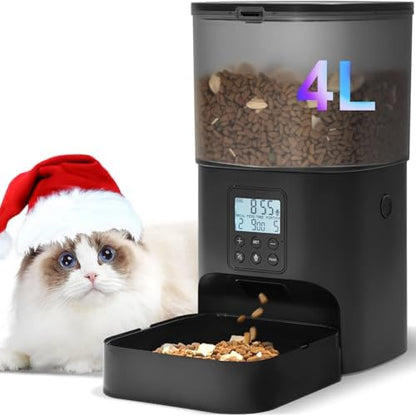 ANDOLL HOME Automatic Cat Feeder,4L Timed Cat＆Dog Dry Food Dispenser