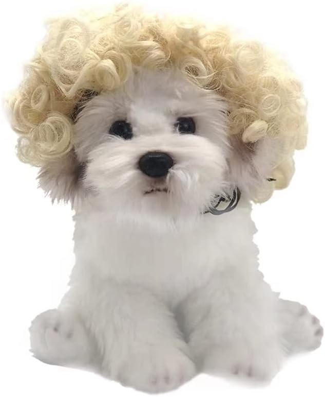 Spa Day Dog Costume Cosplay Wig, Curly Hair Pet Cat Wigs for Halloween Parties Dog Hats Wigs for Small Medium and Large Dogs Adjustable(Pet Head Circumference 6-27 inches) - Image 6