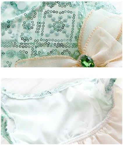 Fashion Sweet Puppy Dog Blingbling Princess Skirt Pet Dog Lace Cake Camisole Tutu Dress D-Green M - Image 6