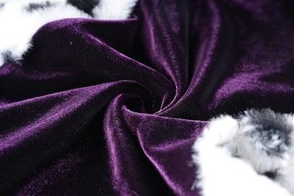 Lovelyshop Royal Velvet Pet Cloak with Fur Trim for Cats & Dogs, Purple, M/Regular - Image 4