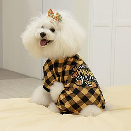 CuteBone Thanksgiving Dog Pajamas Costumes Pet Clothes Cat Apparel Shirt Winter Holiday Cute Pjs Outfits for Doggie Onesies P261S - Image 6