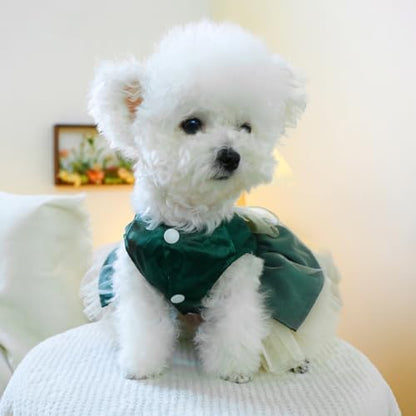 Fashion Sweet Puppy Dog Blingbling Princess Skirt Pet Dog Lace Cake Camisole Tutu Dress H-Dark Green L - Image 5