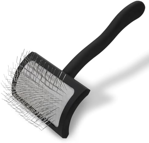 Chris Christensen Big K Dog Slicker Brush for Dogs (Goldendoodles, Labradoodles, Poodles), Groom Like a Professional, Fluff Detangle Style, Saves Time Energy, Black, Medium by ChrisChristensen