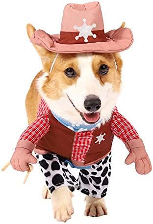 Spooktacular Creations Halloween Pet Dog Cowboy with Cowboy Hat, Bandana for Dress-up Parties, Role-Playing, Outdoor Activity (Large) by SpooktacularCreations