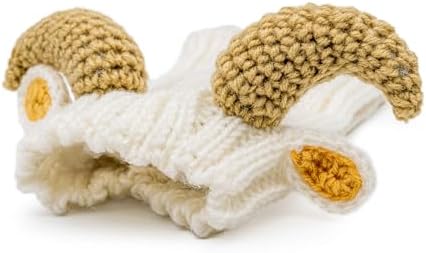 Zoo Snoods Ram Goat Costume - Warm Knit Dog Snood Wrap for Pets, Neck Ear Cover Protection, Halloween Winter (Small) - Image 2