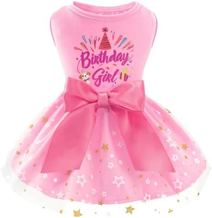 XPUDAC Dog Birthday Dress Puppy Clothes for Small Dogs Girl Birthday Party Tulle Pet Outfit, Cat Appeal-XX-Small by XPUDAC