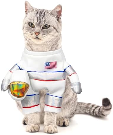 DELIFUR Dog Halloween Astronaut Costume - Pet Dress Up Spacesuit Funny Apparel Uniform Adjustable Cosplay Outfit for Cat and Small Dog (Astronaut, X-Small) by DELIFUR